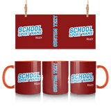 Custom School Spirit Mug With School and Mascot Name With Slanted Block Varsity Design