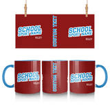 Custom School Spirit Mug With School and Mascot Name With Slanted Block Varsity Design
