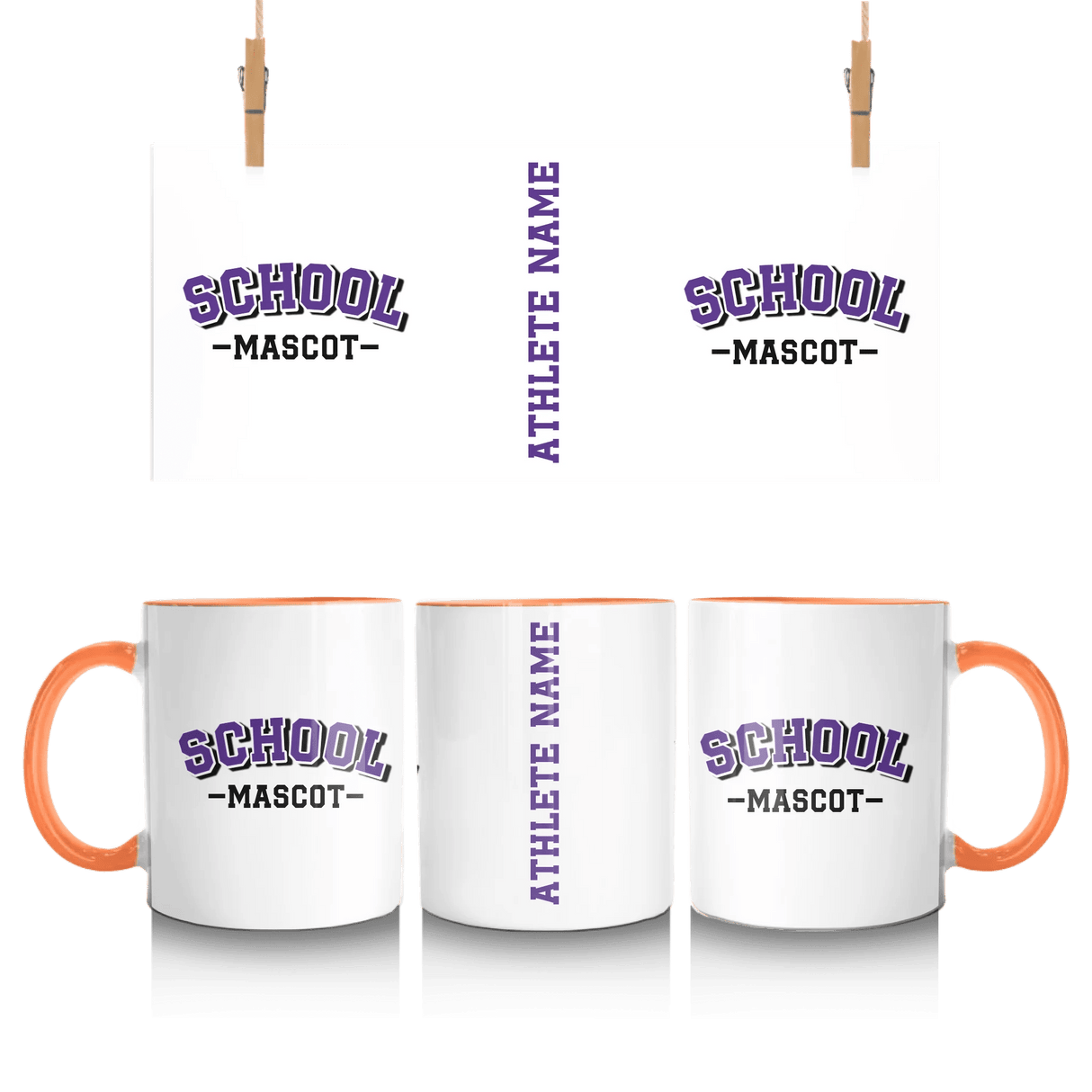 Custom School Spirit Mug With School and Mascot Name With Classic Arch Design
