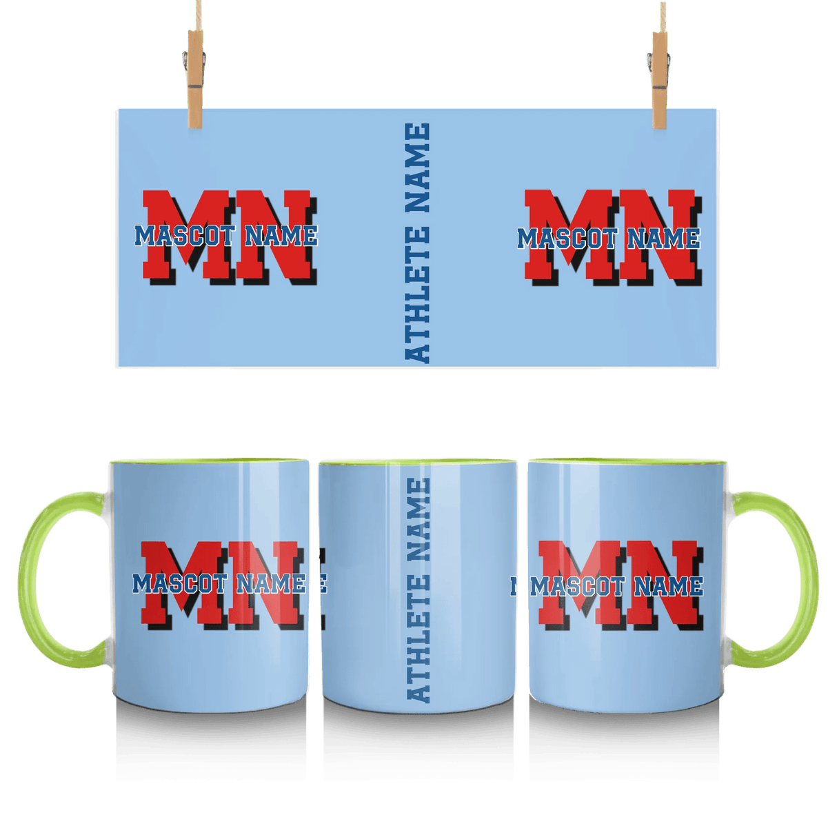 Custom School Mascot Mug With Initials and Mascot Name