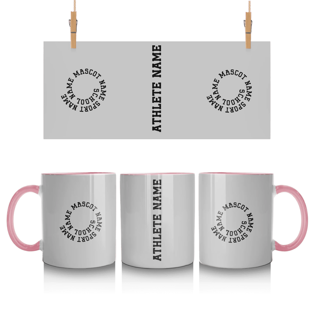 Custom School Spirit Mug With Spiral Text Design