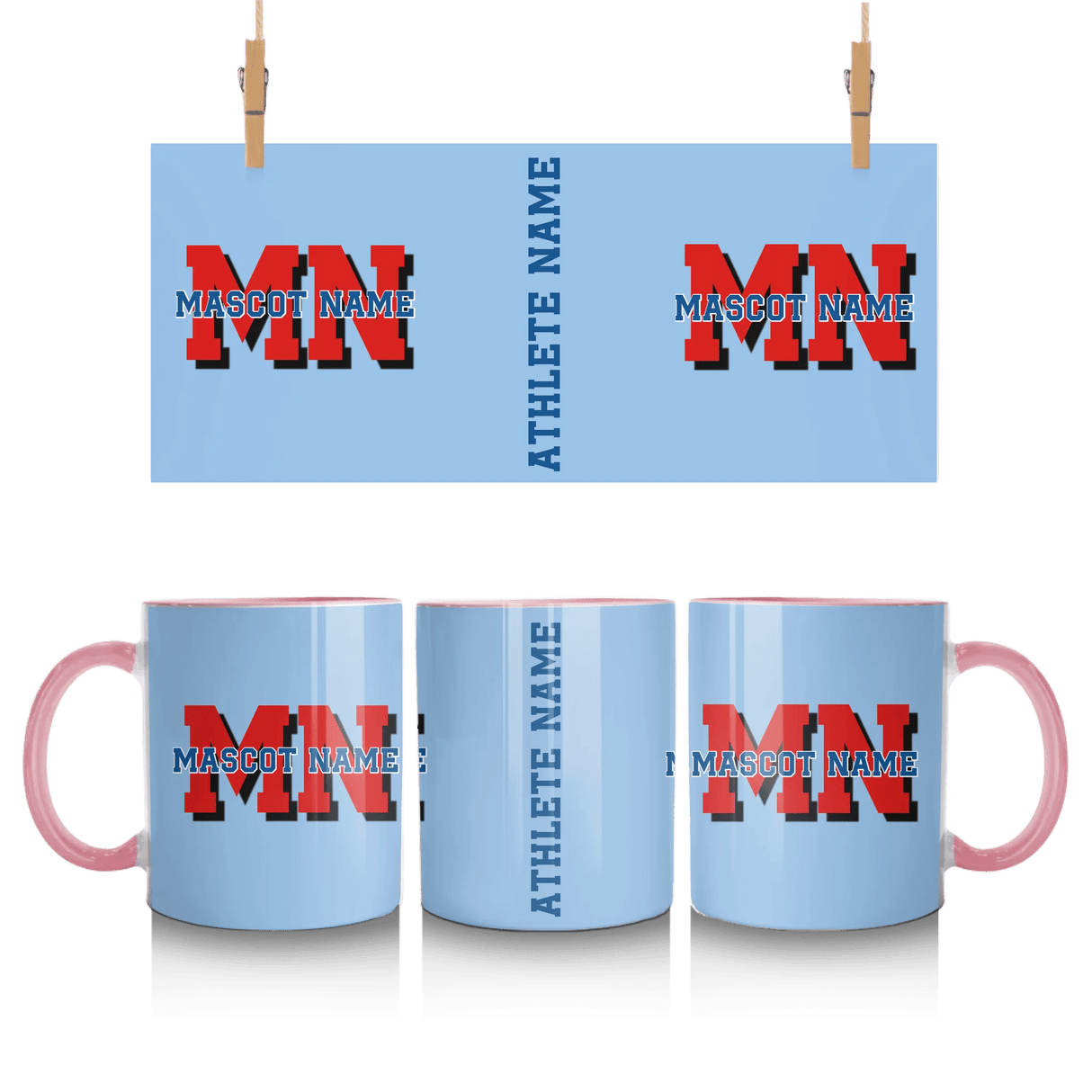 Custom School Mascot Mug With Initials and Mascot Name