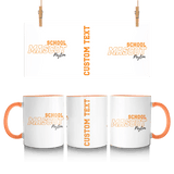 Custom School Spirit Mug With School and Mascot with Outline Design