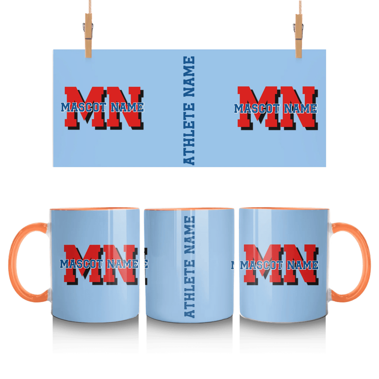 Custom School Mascot Mug With Initials and Mascot Name