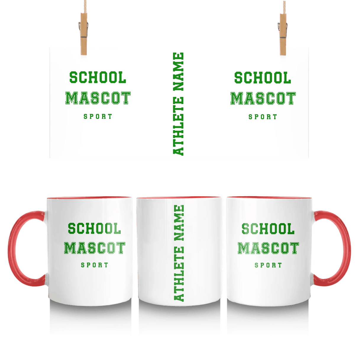 Custom School Spirit Mug With Mascot & Sport Name With Bold Varsity Design
