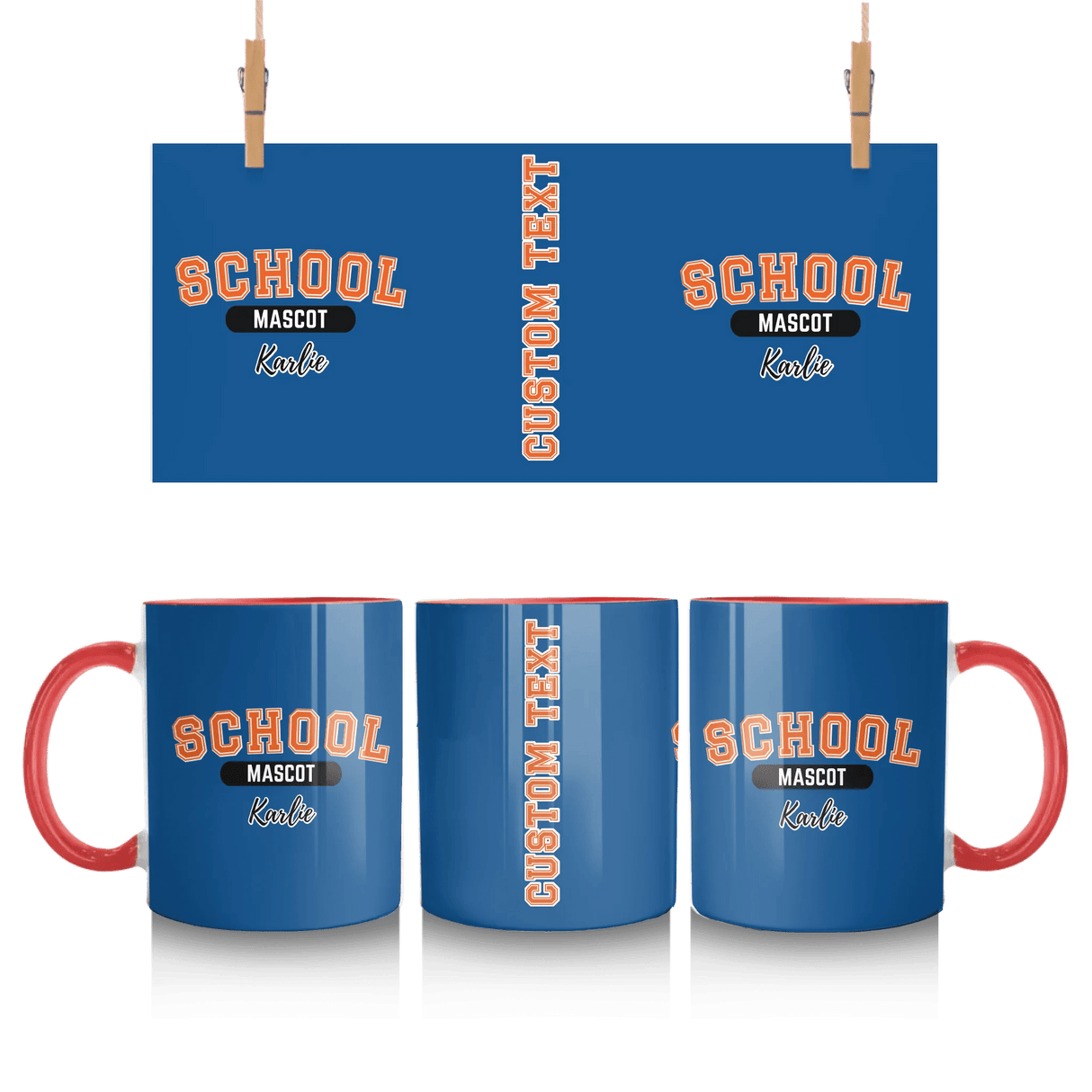 Custom School Spirit Mug With School and Mascot With Classic Design
