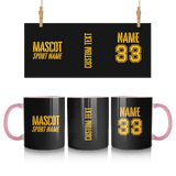 Custom School Spirit Mug With Mascot and Sport With Stencil Design