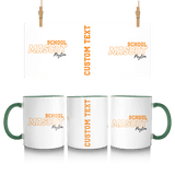 Custom School Spirit Mug With School and Mascot with Outline Design