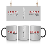 Custom School Spirit Mug With Mascot and Sport With Striped Text Design