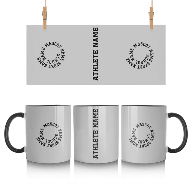Custom School Spirit Mug With Spiral Text Design