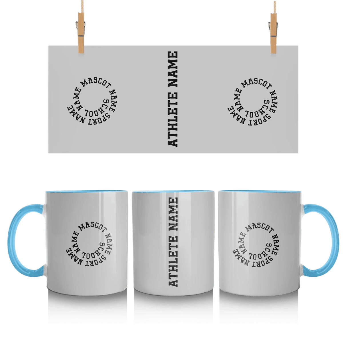 Custom School Spirit Mug With Spiral Text Design