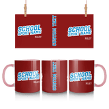 Custom School Spirit Mug With School and Mascot Name With Slanted Block Varsity Design