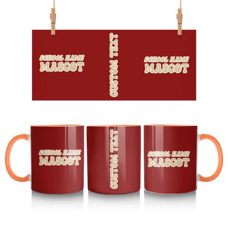 Custom School Spirit Mug With School and Mascot Name With Retro Design