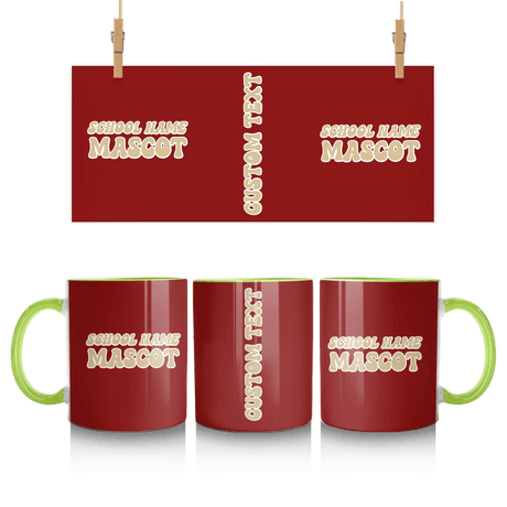Custom School Spirit Mug With School and Mascot Name With Retro Design
