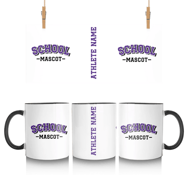 Custom School Spirit Mug With School and Mascot Name With Classic Arch Design