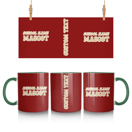 Custom School Spirit Mug With School and Mascot Name With Retro Design