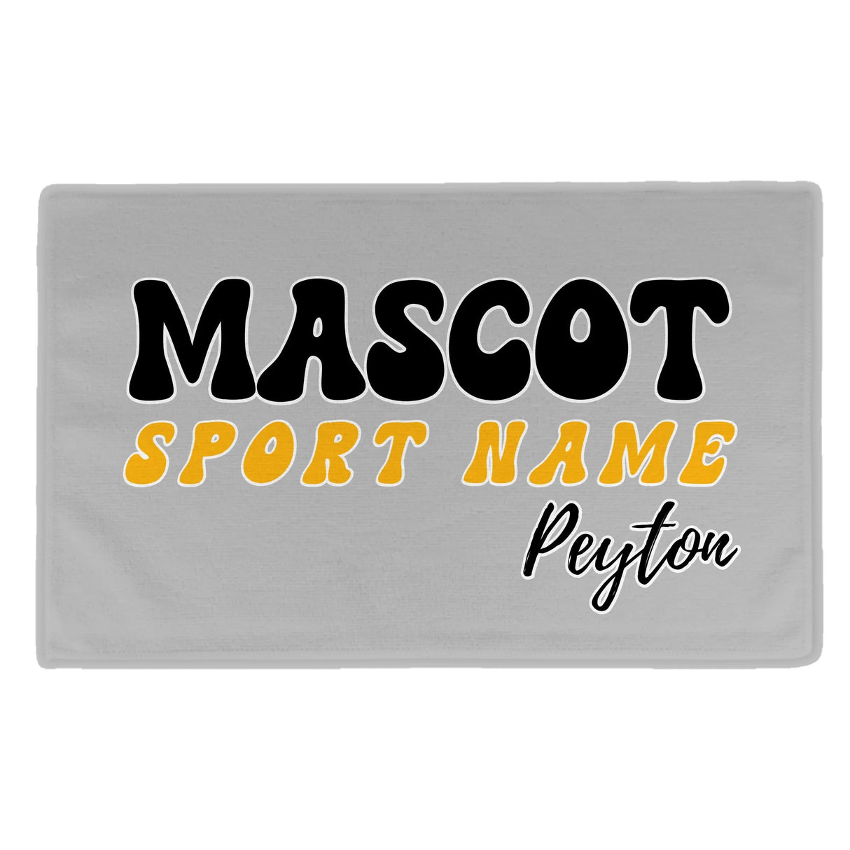 Custom School Spirit Rally Towel With Mascot and Sport With Retro Design