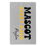 Custom School Spirit Rally Towel With Mascot and Sport With Retro Design
