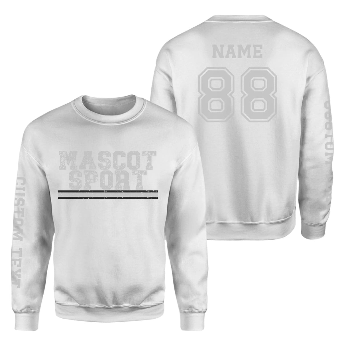 Custom School Spirit on a Sweatshirt With Mascot and Sport with Grunge Design on a Sweatshirt