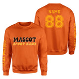 Custom School Spirit on a Sweatshirt With Mascot and Sport With Retro Design on a Sweatshirt