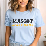 Custom School Spirit Shirt With Mascot and Sport With Retro Design on a Unisex T-Shirt