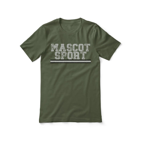 Custom School Spirit Shirt With Mascot and Sport with Grunge Design on a Unisex T-Shirt