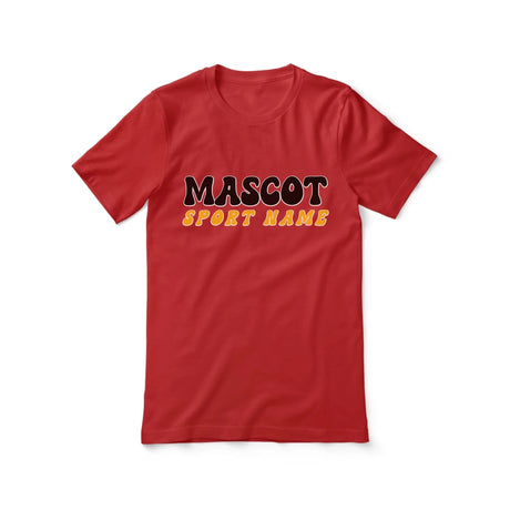 Custom School Spirit Shirt With Mascot and Sport With Retro Design on a Unisex T-Shirt