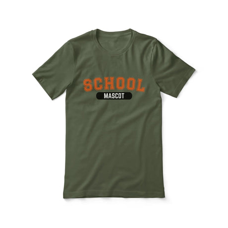 Custom School Spirit Shirt With School and Mascot With Classic Design on a Unisex T-Shirt