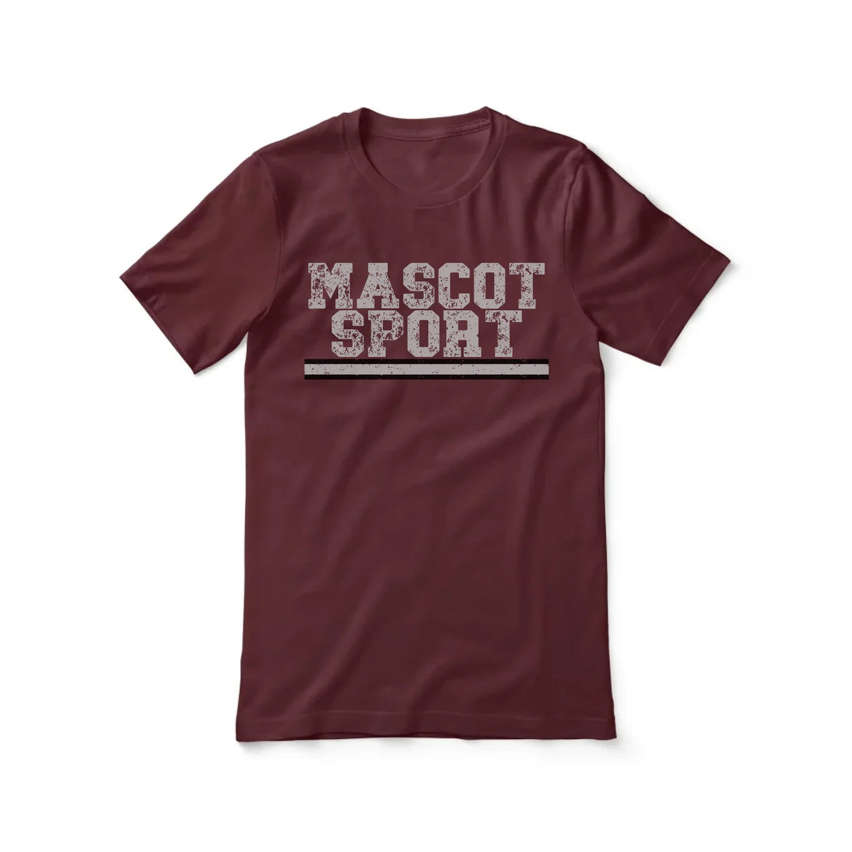 Custom School Spirit Shirt With Mascot and Sport with Grunge Design on a Unisex T-Shirt