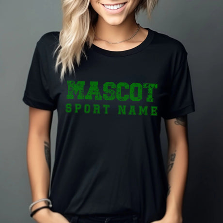 Custom School Spirit Shirt With Mascot and Sport with Grunge and Classic Design on a Unisex T-Shirt