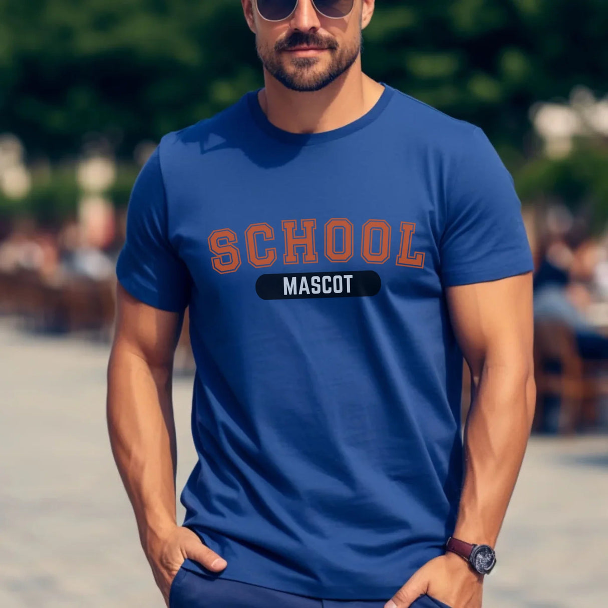 Custom School Spirit Shirt With School and Mascot With Classic Design on a Unisex T-Shirt