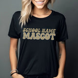 Custom School Spirit Shirt With School and Mascot Name With Retro Design on a Unisex T-Shirt