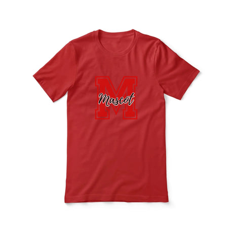 Custom School Mascot Shirt With Large Initial and Mascot Name on a Unisex T-Shirt