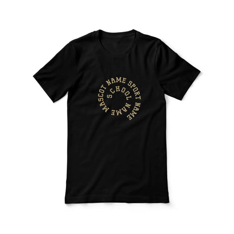 Custom School Spirit Shirt With Spiral Text Design on a Unisex T-Shirt