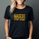 Custom School Spirit Shirt With Mascot and Sport With Stencil Design on a Unisex T-Shirt