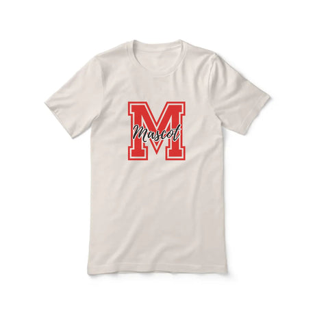 Custom School Mascot Shirt With Large Initial and Mascot Name on a Unisex T-Shirt