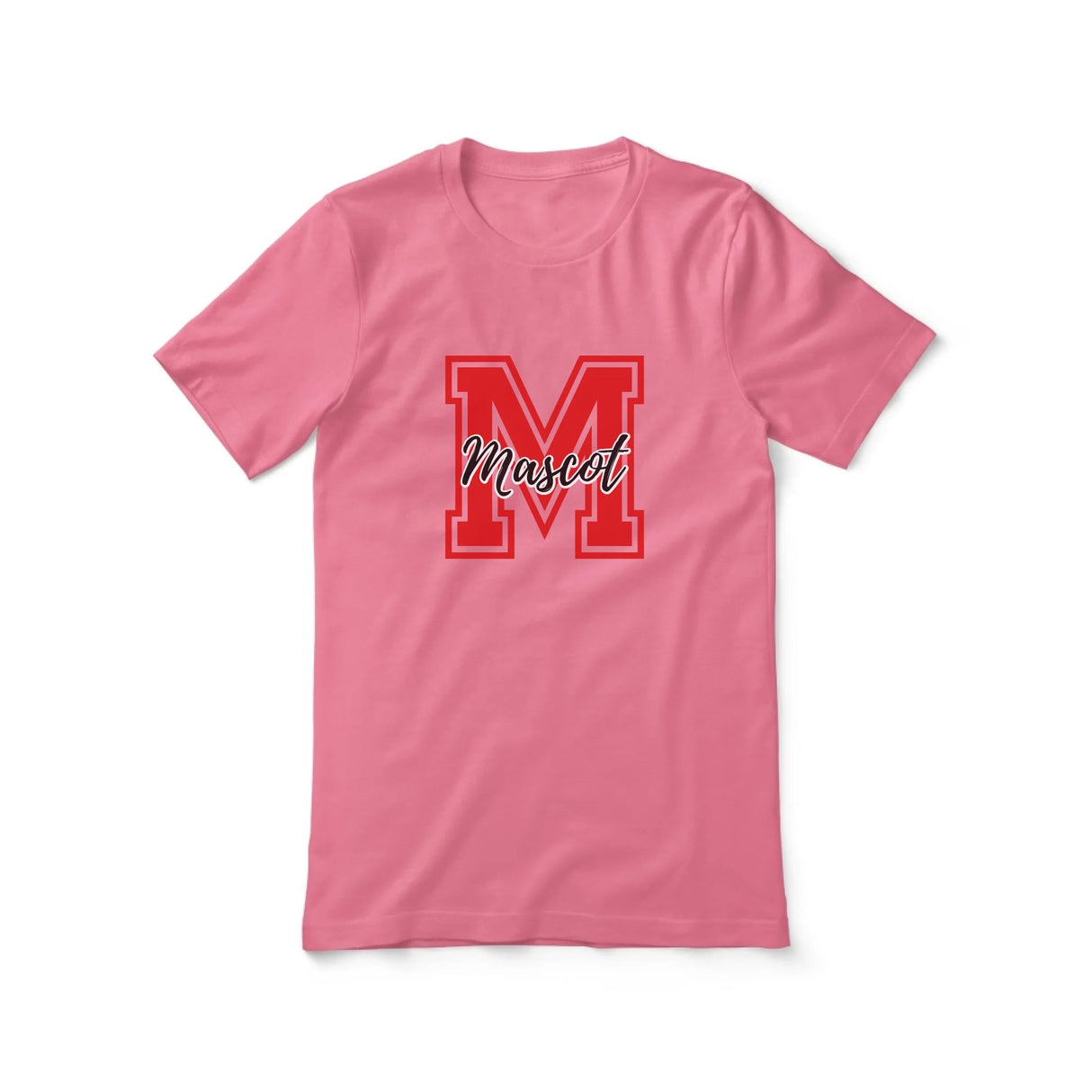 Custom School Mascot Shirt With Large Initial and Mascot Name on a Unisex T-Shirt