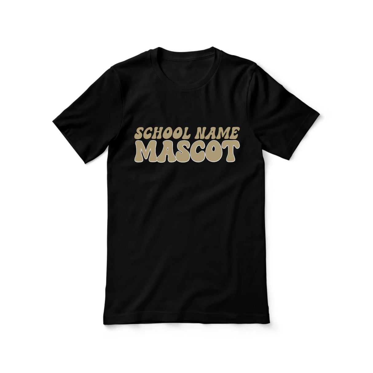 Custom School Spirit Shirt With School and Mascot Name With Retro Design on a Unisex T-Shirt