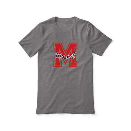 Custom School Mascot Shirt With Large Initial and Mascot Name on a Unisex T-Shirt