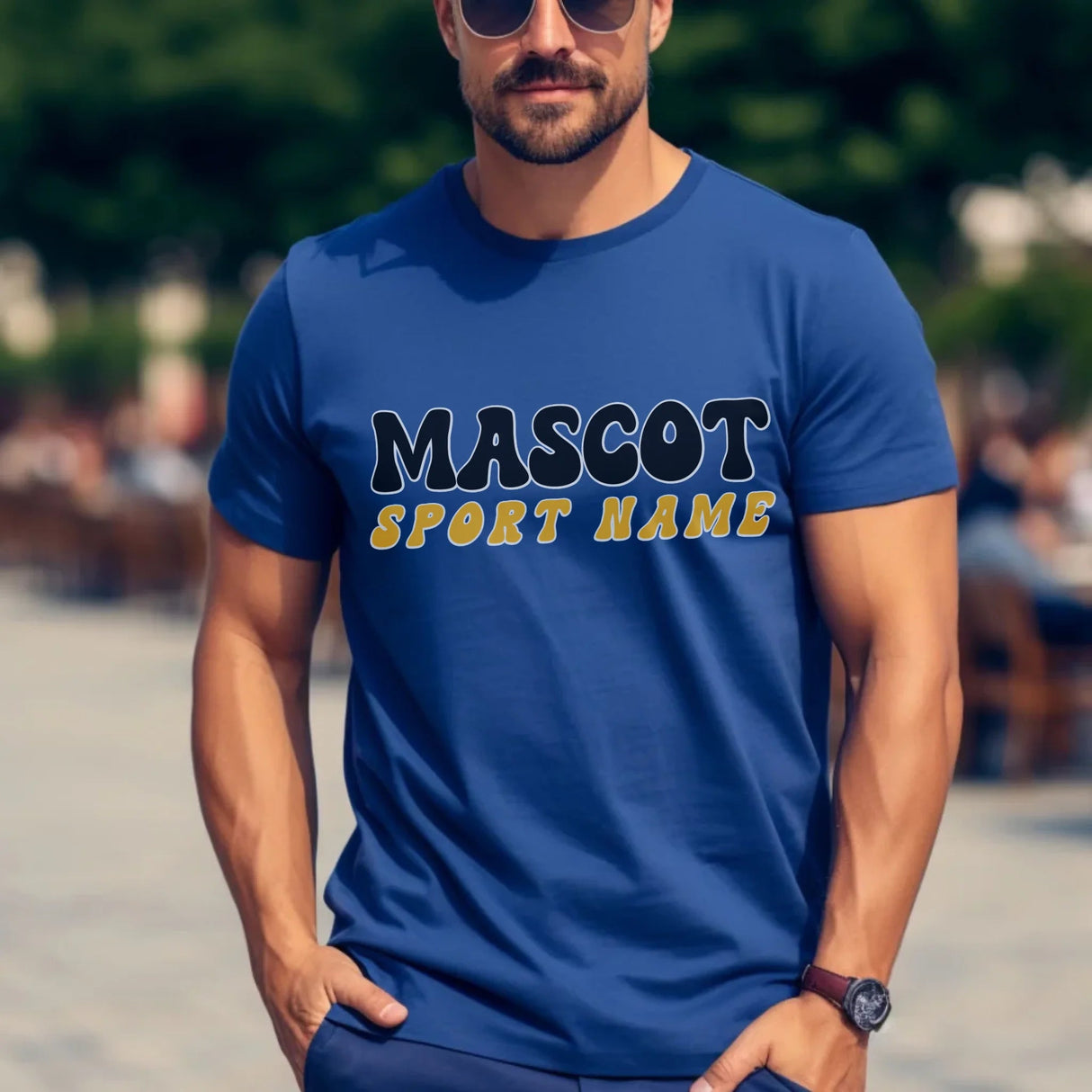 Custom School Spirit Shirt With Mascot and Sport With Retro Design on a Unisex T-Shirt