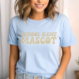 Custom School Spirit Shirt With School and Mascot Name With Retro Design on a Unisex T-Shirt