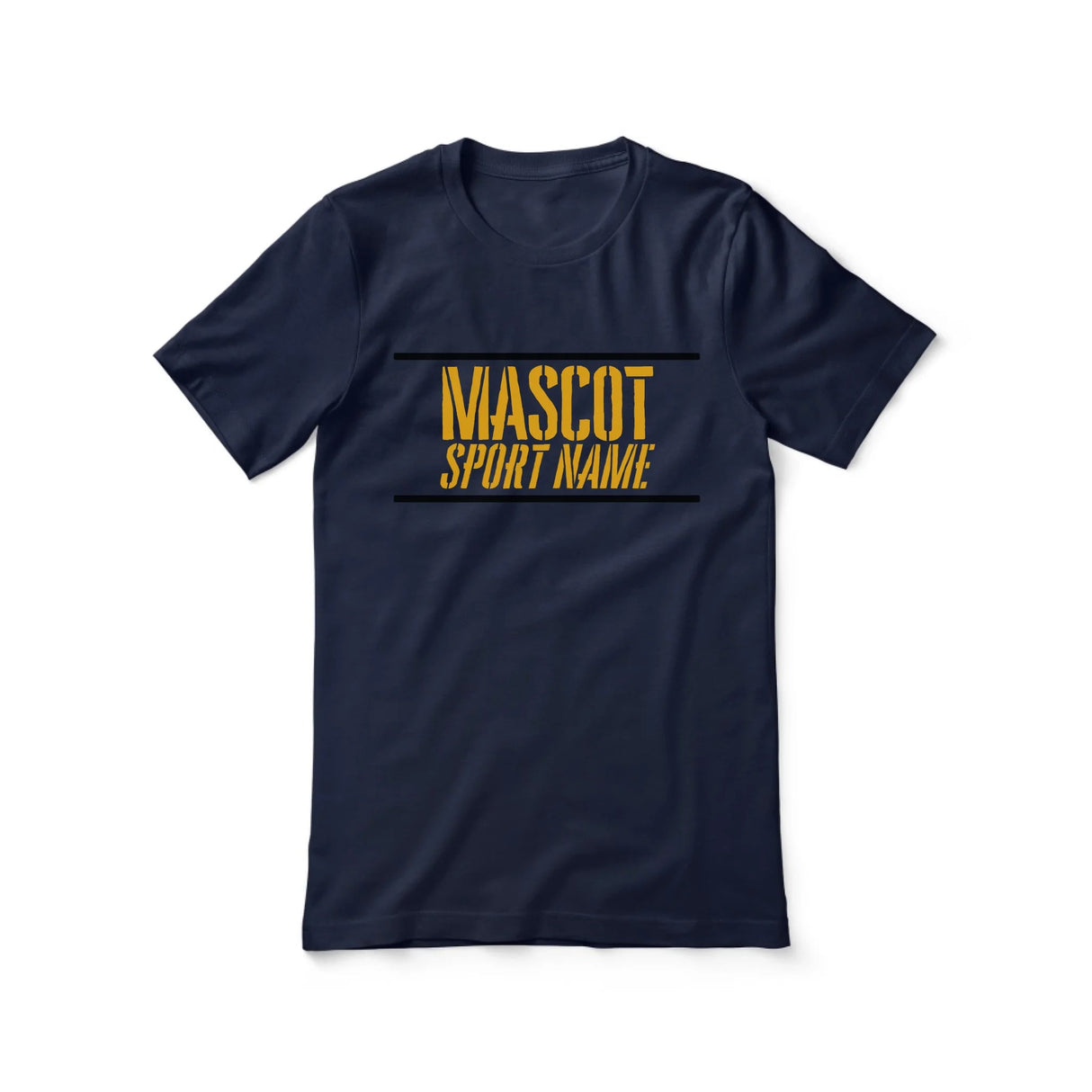 Custom School Spirit Shirt With Mascot and Sport With Stencil Design on a Unisex T-Shirt