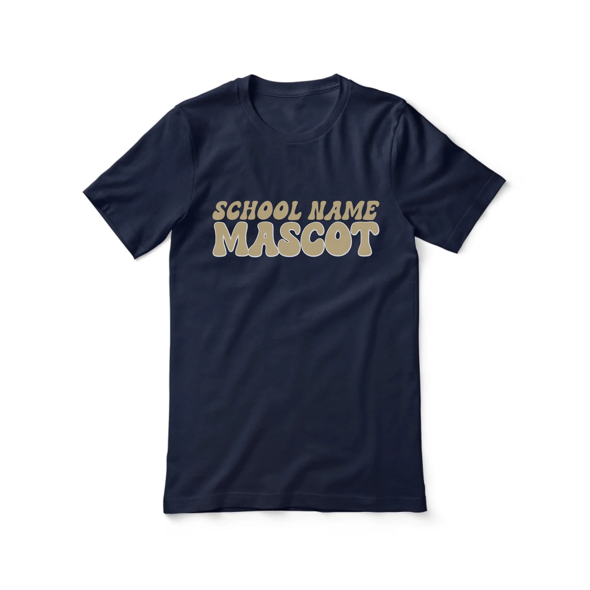 Custom School Spirit Shirt With School and Mascot Name With Retro Design on a Unisex T-Shirt