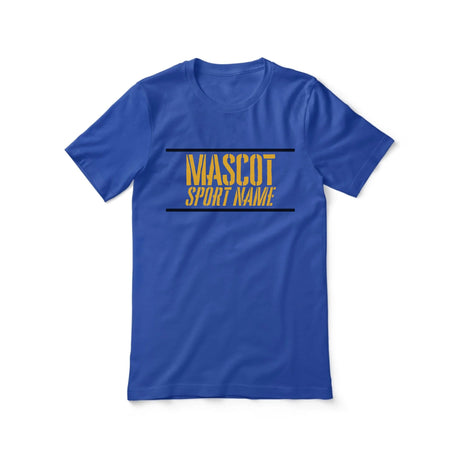 Custom School Spirit Shirt With Mascot and Sport With Stencil Design on a Unisex T-Shirt