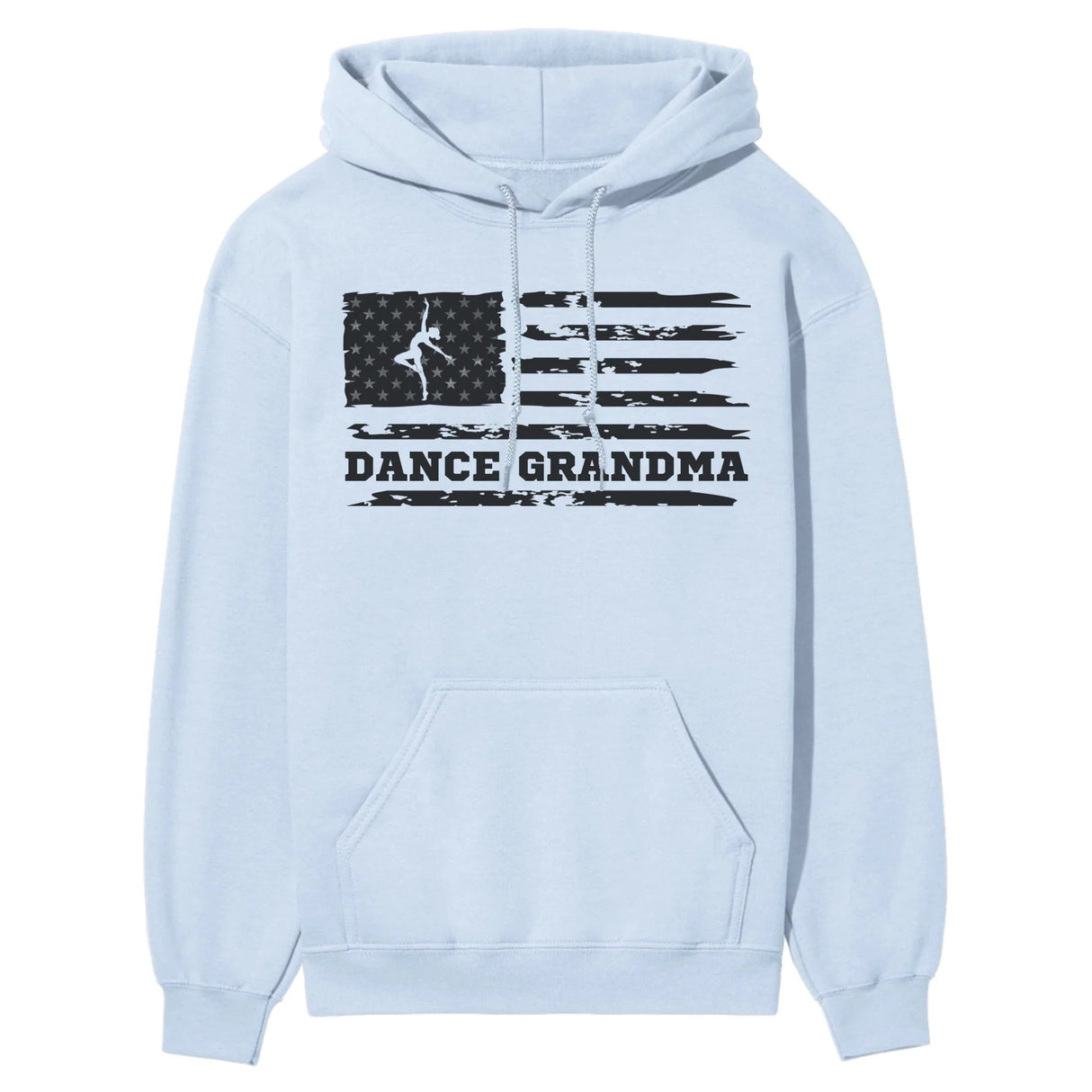 Dance Grandma Horizontal Flag on a Hoodie with a Black Graphic