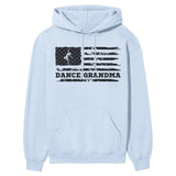 Dance Grandma Horizontal Flag on a Hoodie with a Black Graphic