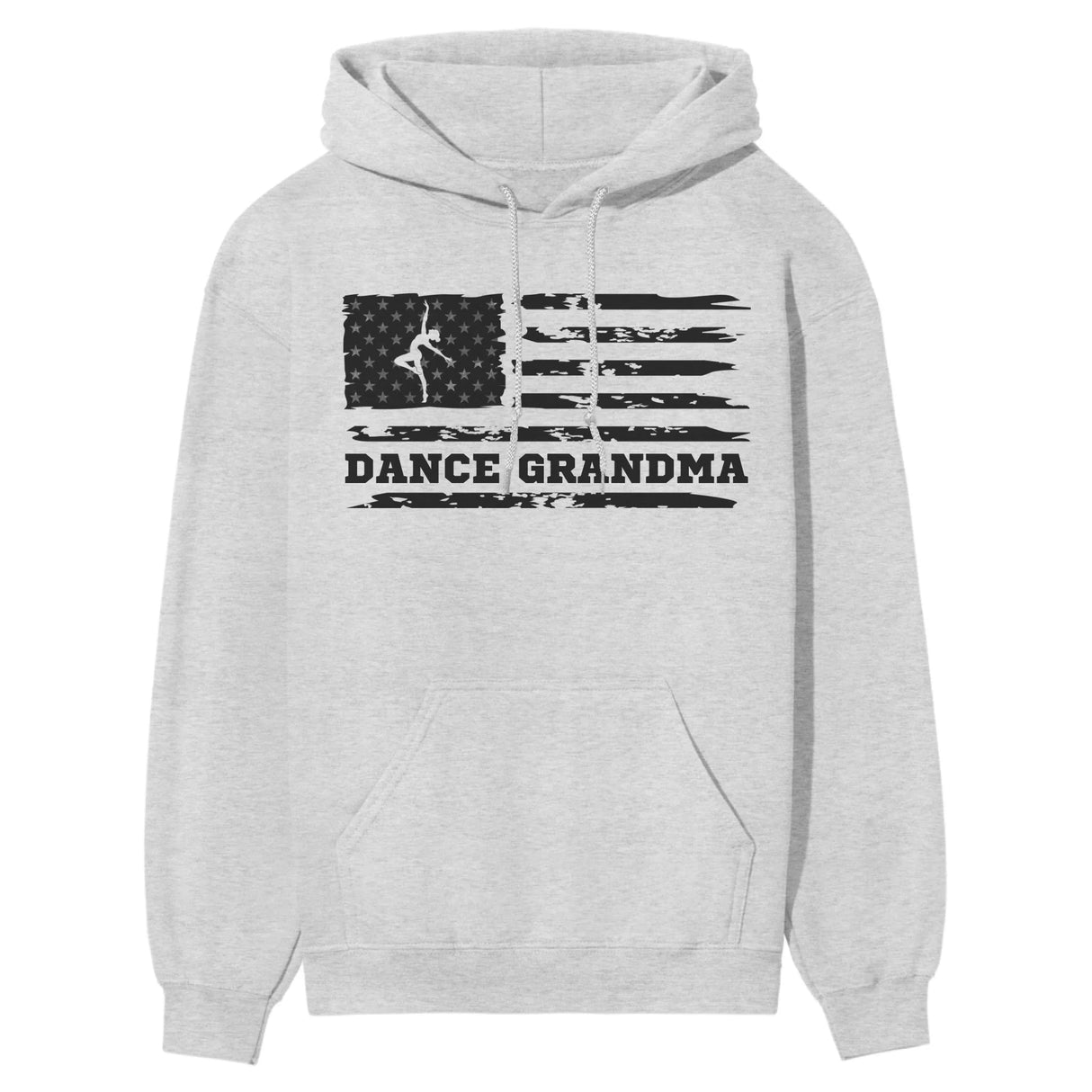 Dance Grandma Horizontal Flag on a Hoodie with a Black Graphic