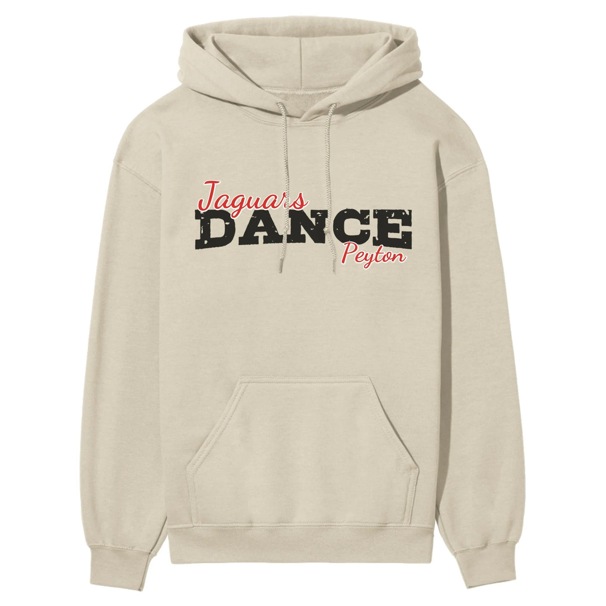 Custom Dance Mascot and Dancer Name on a Hoodie with a Black Graphic