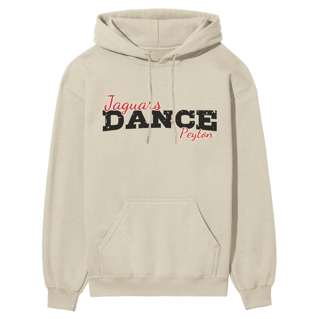 Custom Dance Mascot and Dancer Name on a Hoodie with a Black Graphic