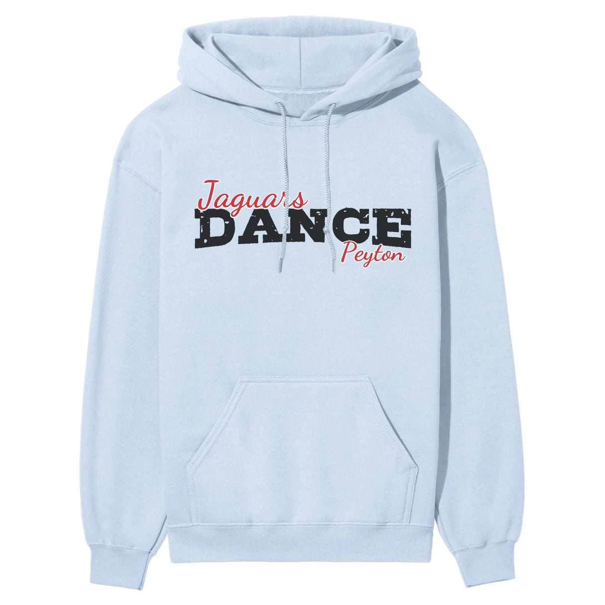Custom Dance Mascot and Dancer Name on a Hoodie with a Black Graphic